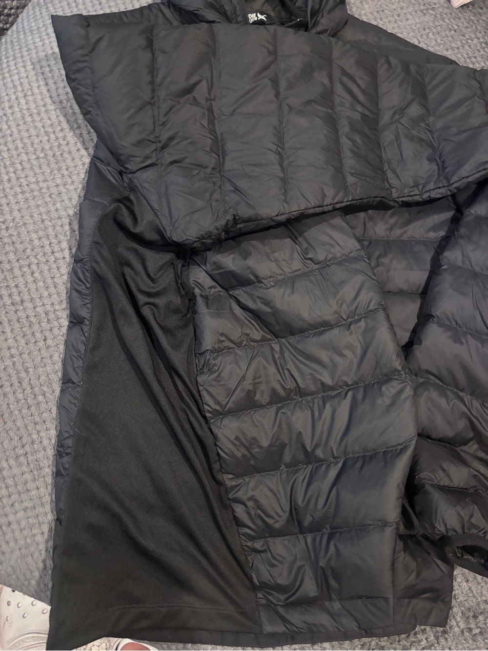Eddie Bauer Black Quilted Hooded Puffer Jacket - Picture 4 of 5